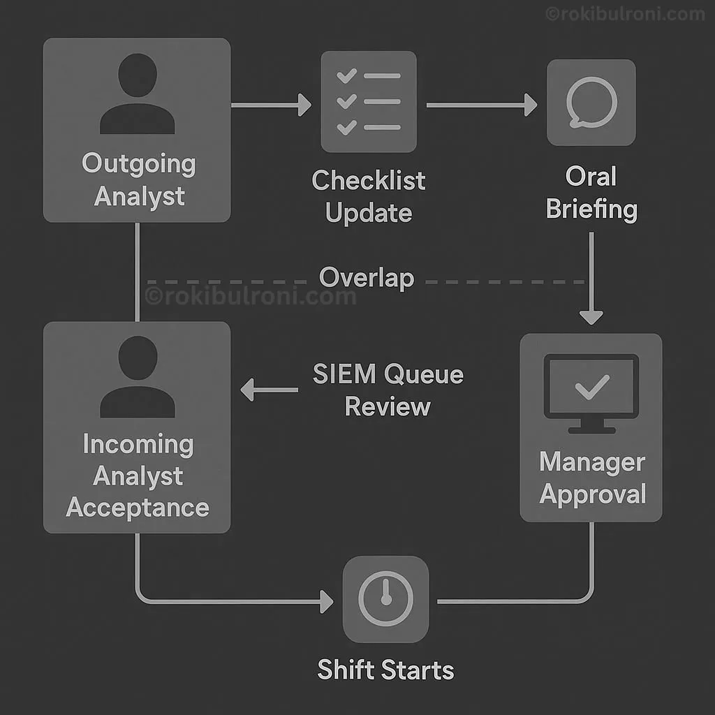 Tier-1 Shift Handover Process Flow Diagram