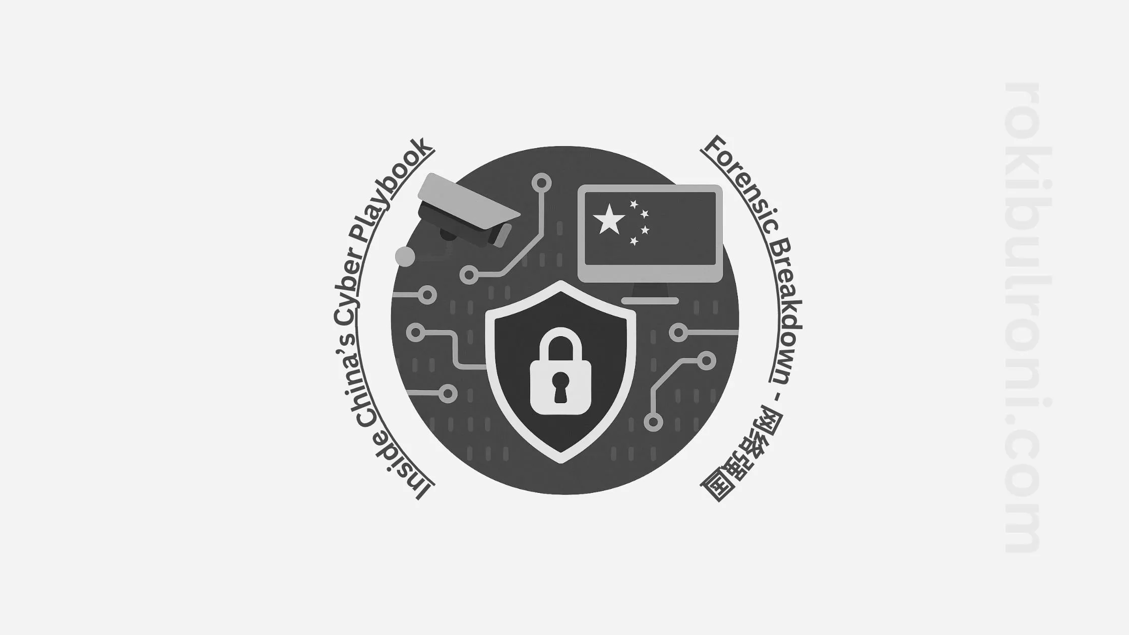 Illustration showing China’s cyber power structure with interconnected PLA, universities, and tech companies symbolizing state-driven hacker recruitment.