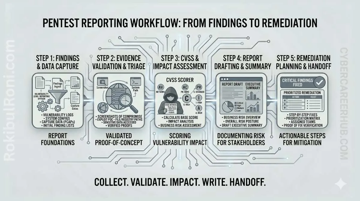 Practical penetration testing report writing workflow