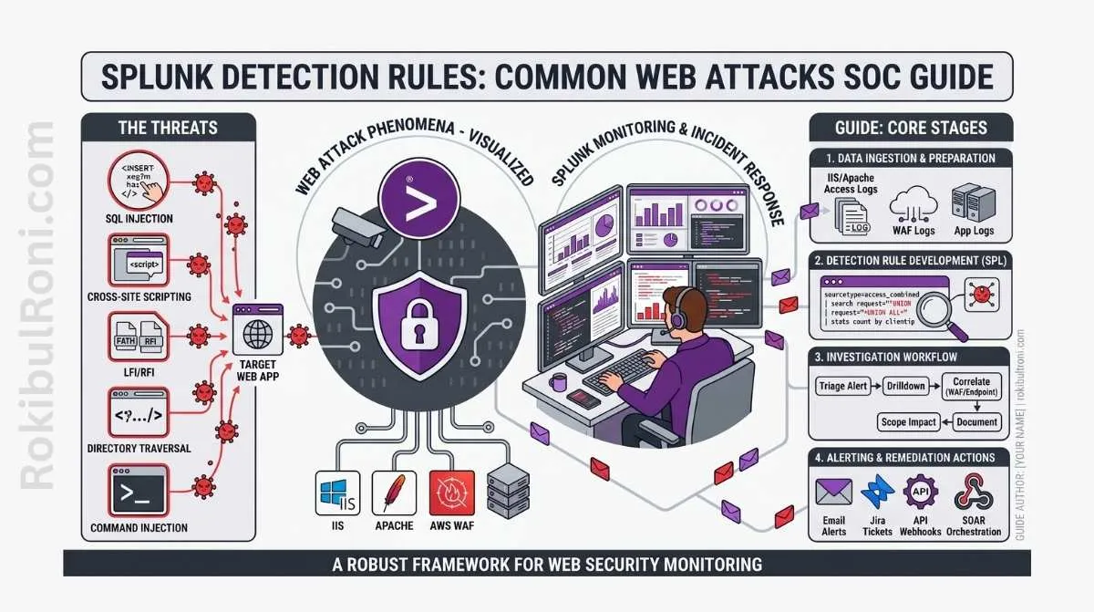 Splunk detection engineering workflow for common web attacks